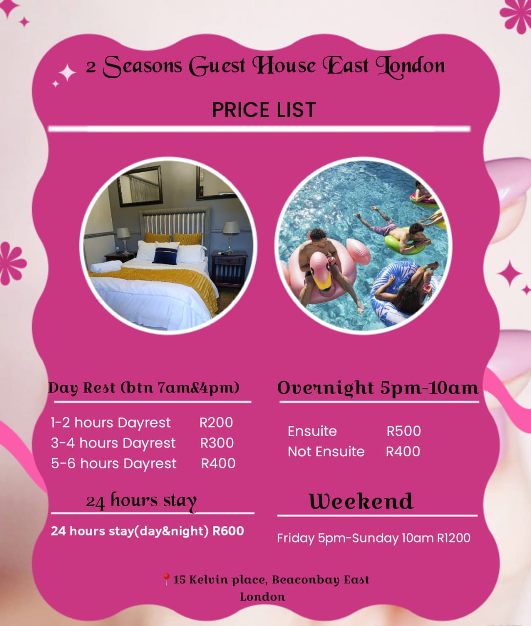 East London price list poster